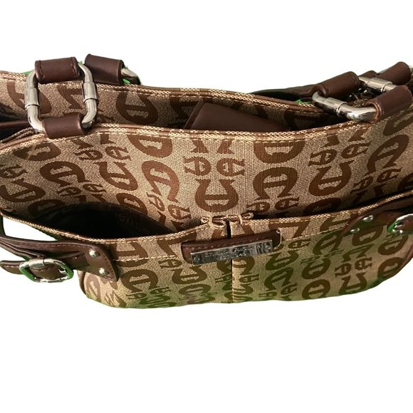 Ettienne Aigner Women's Brown Shoulder Bag 11x9x5 Signature Logo Coated Canvas - Picture 6 of 11